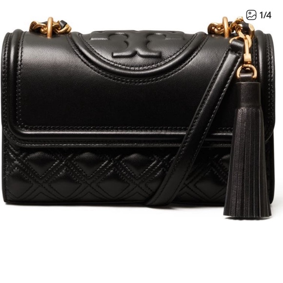 Tory Burch Handbags - Tory Burch Black Fleming Shoulder Bag Small